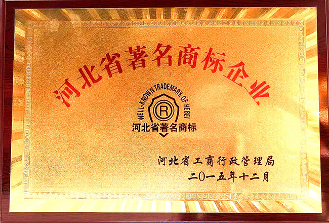 辰力集團(tuán)資質(zhì)榮譽：河北省***商標(biāo)企業(yè)